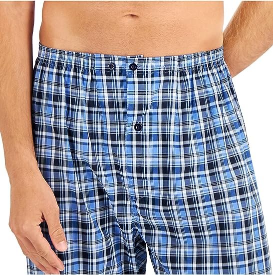 Men's Woven Plain-Weave Pajama Set