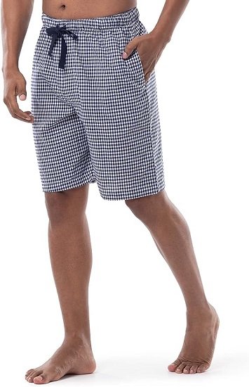 Men's Plaid Print Relaxed Drawstring Sleep Shorts
